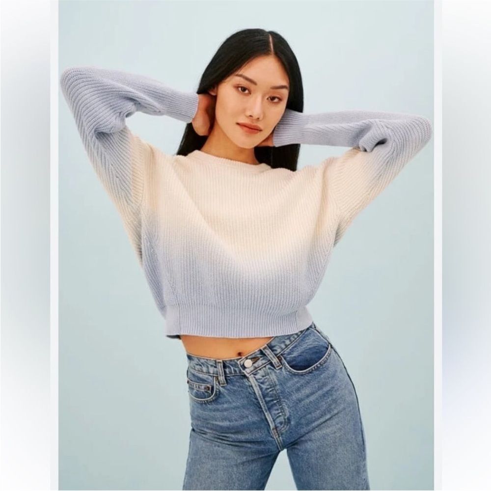 Reformation Blue and Cream Gradient oversized Sweater, XS